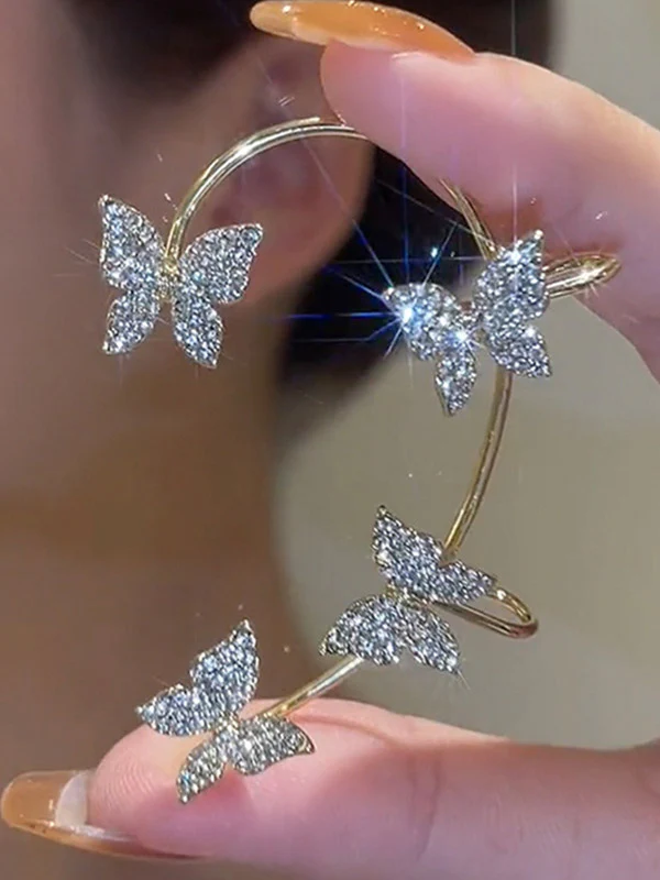 1pair Rhinestone Butterfly Ear Cuffs - Image 3