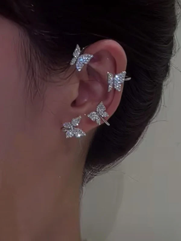 1pair Rhinestone Butterfly Ear Cuffs - Image 4