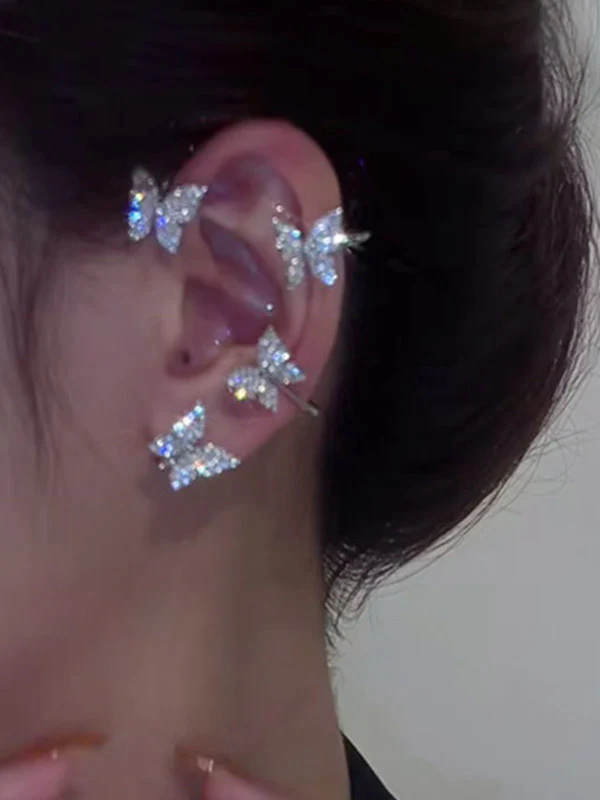 1pair Rhinestone Butterfly Ear Cuffs - Image 5