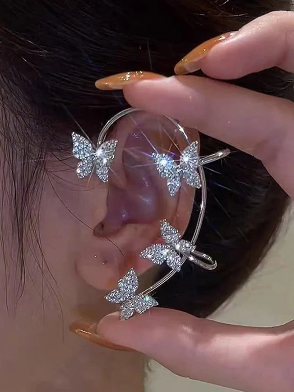 1pair Rhinestone Butterfly Ear Cuffs - Image 6