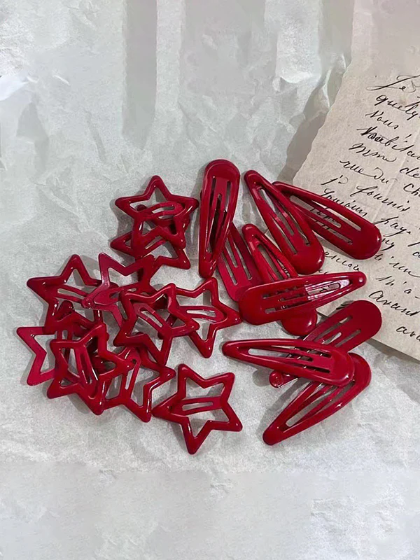 1pc Red Star Pattern Hair Clip - Image 4