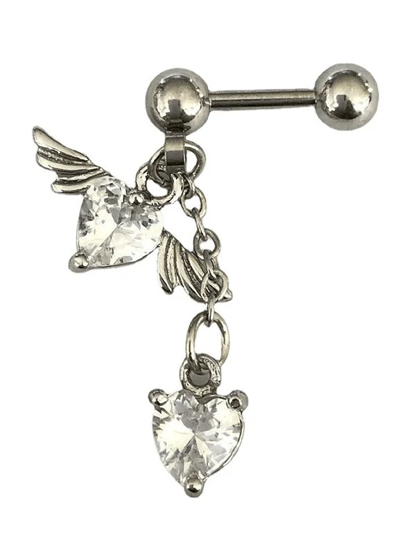 1pc Winged Heart Drop Earring - Image 10
