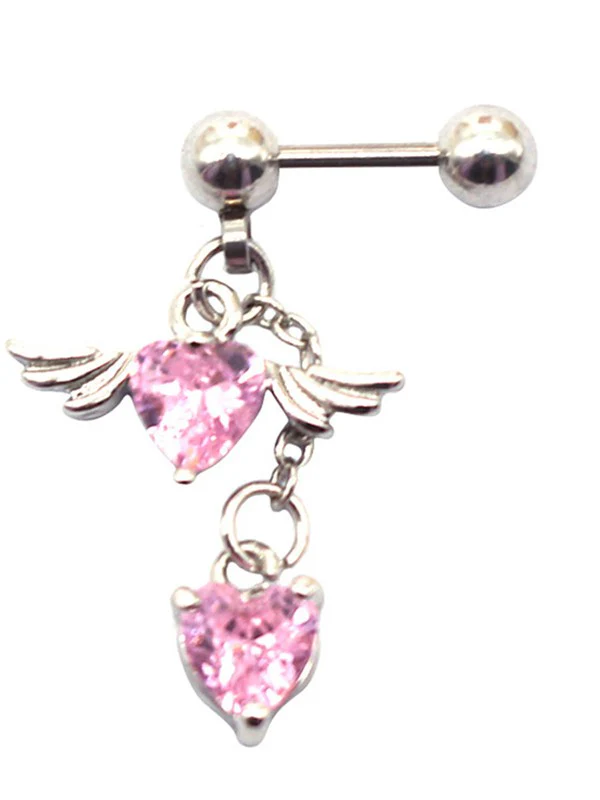 1pc Winged Heart Drop Earring - Image 3
