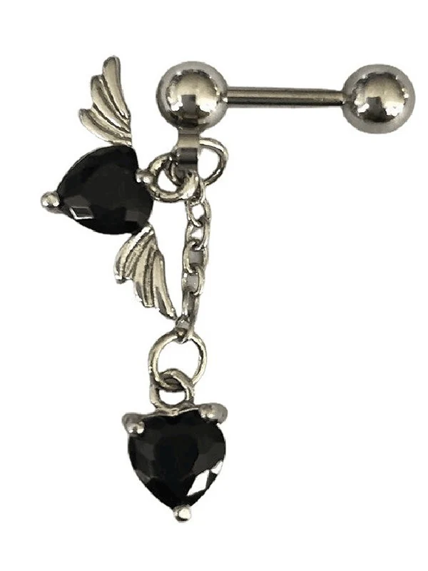 1pc Winged Heart Drop Earring - Image 4