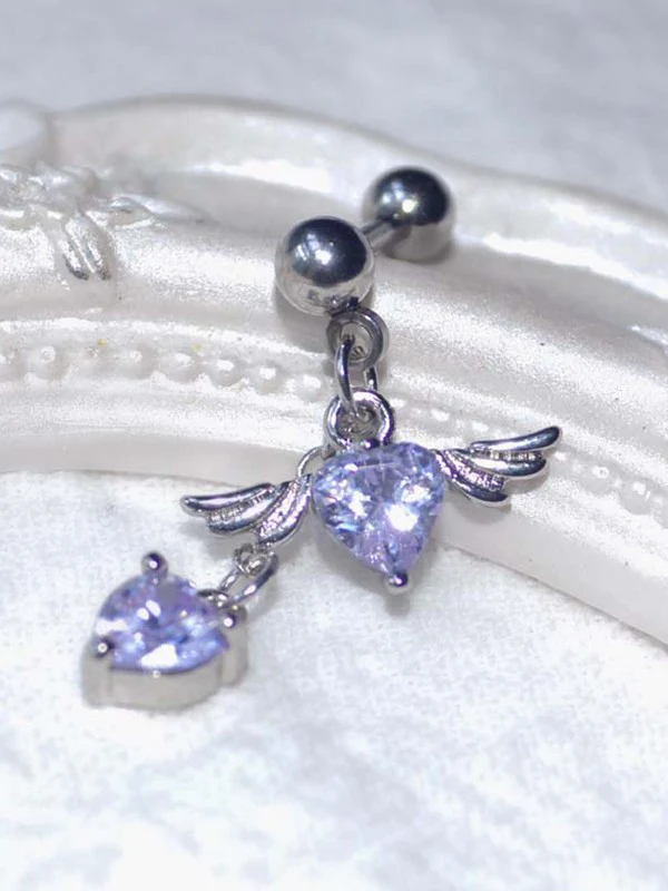 1pc Winged Heart Drop Earring - Image 5