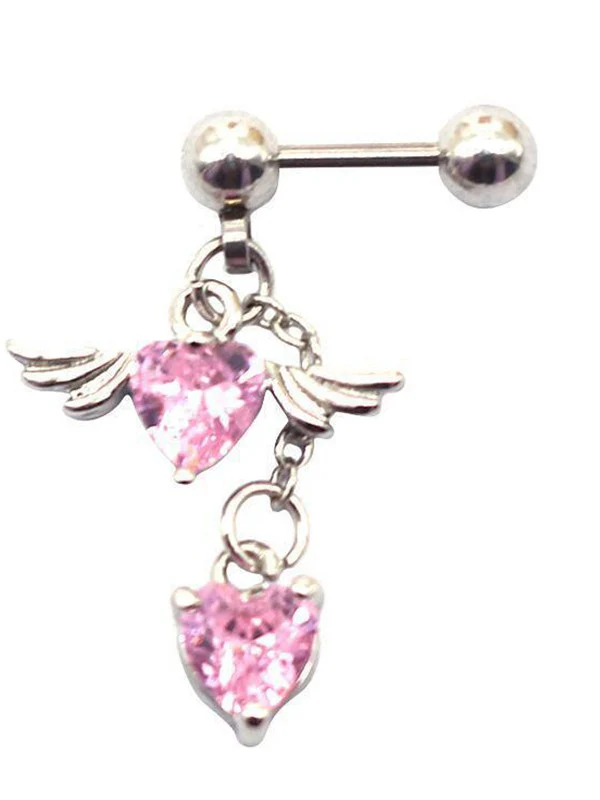 1pc Winged Heart Drop Earring - Image 6