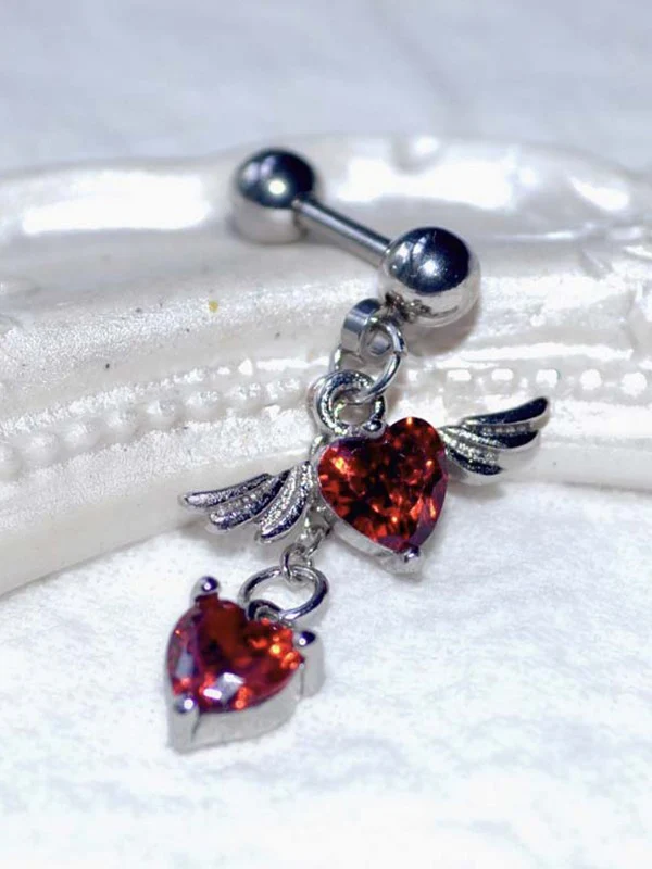 1pc Winged Heart Drop Earring - Image 7