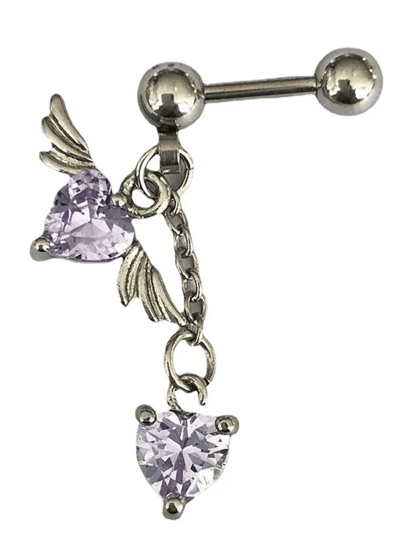 1pc Winged Heart Drop Earring - Image 8