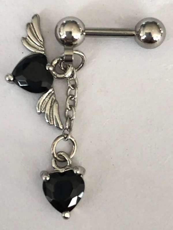 1pc Winged Heart Drop Earring - Image 9