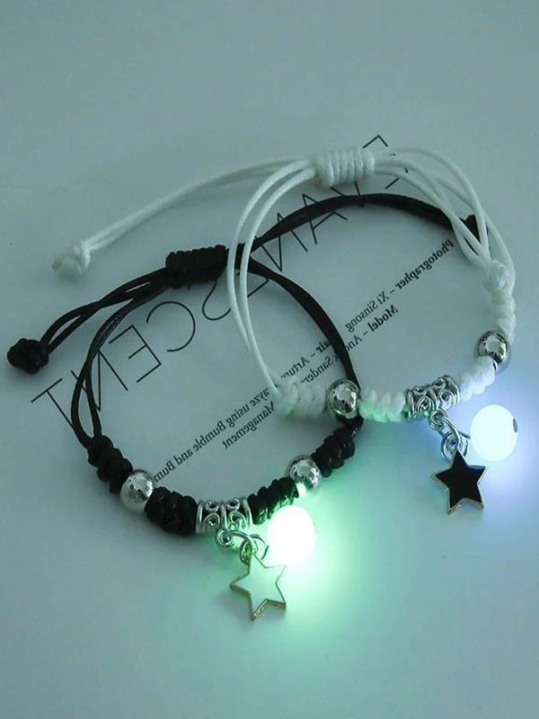 2pcs Star Charm Luminous Rope Bracelet - Image 2