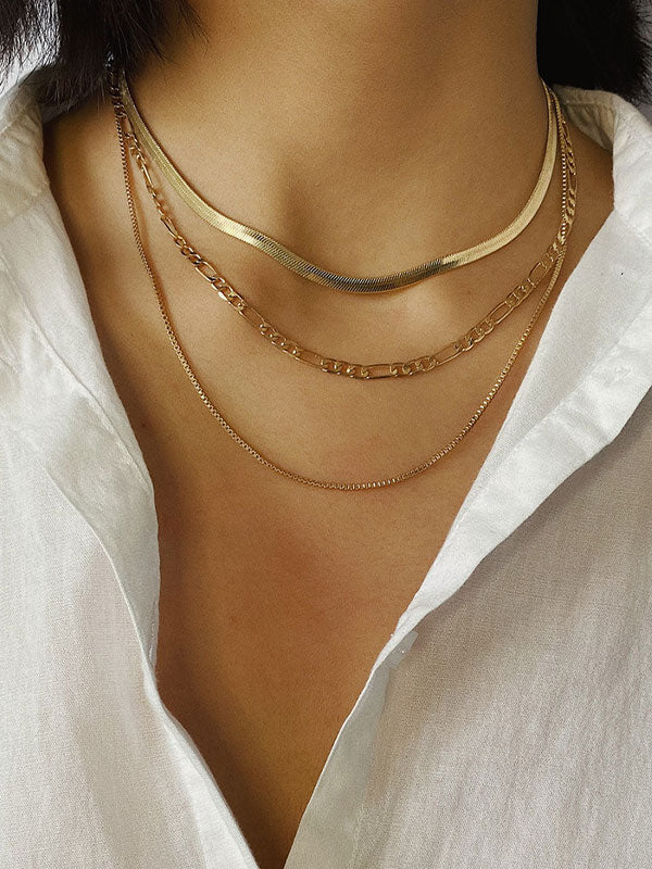 3pcs Metal Link Chain Necklace - Image 3