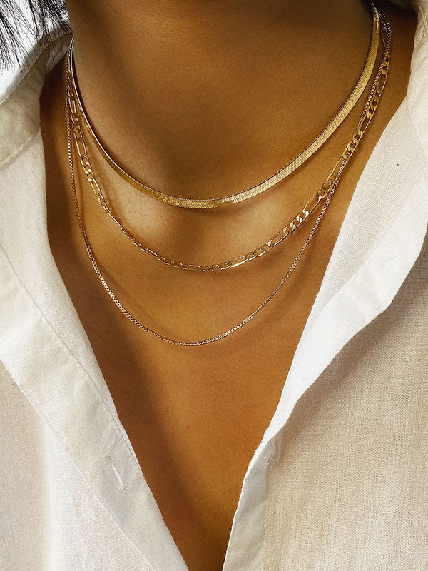 3pcs Metal Link Chain Necklace - Image 4