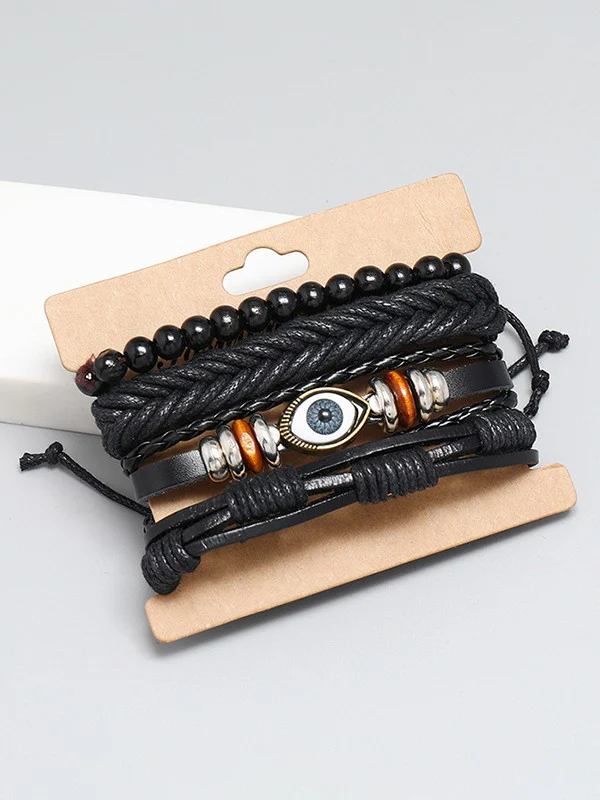 4pcs Boho Braided Pu Leather Bracelet Set - Image 10