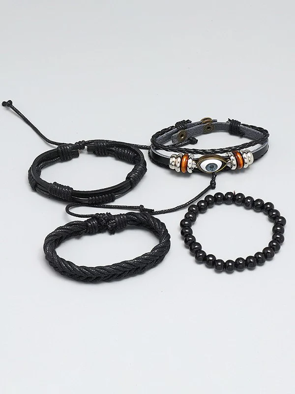 4pcs Boho Braided Pu Leather Bracelet Set - Image 8