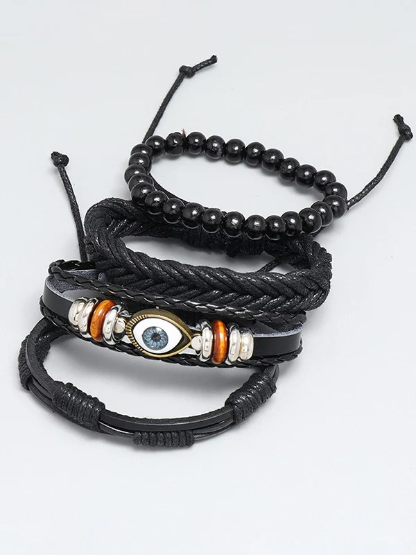 4pcs Boho Braided Pu Leather Bracelet Set - Image 9