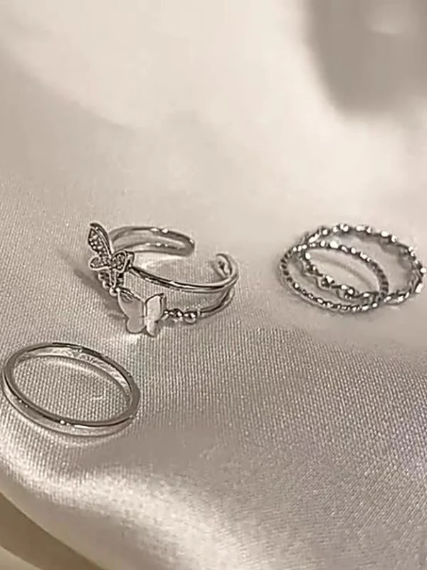 4pcs Butterfly Decor Simple Ring - Image 2
