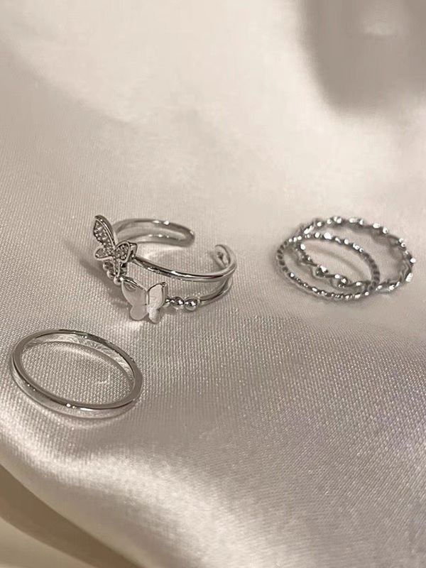 4pcs Butterfly Decor Simple Ring - Image 5