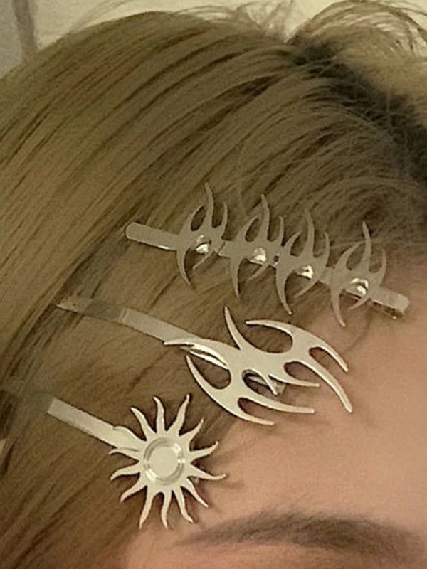 4pcs Punk Tribal Flame Hair Clip - Image 2