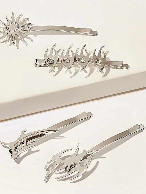 4pcs Punk Tribal Flame Hair Clip - Image 3