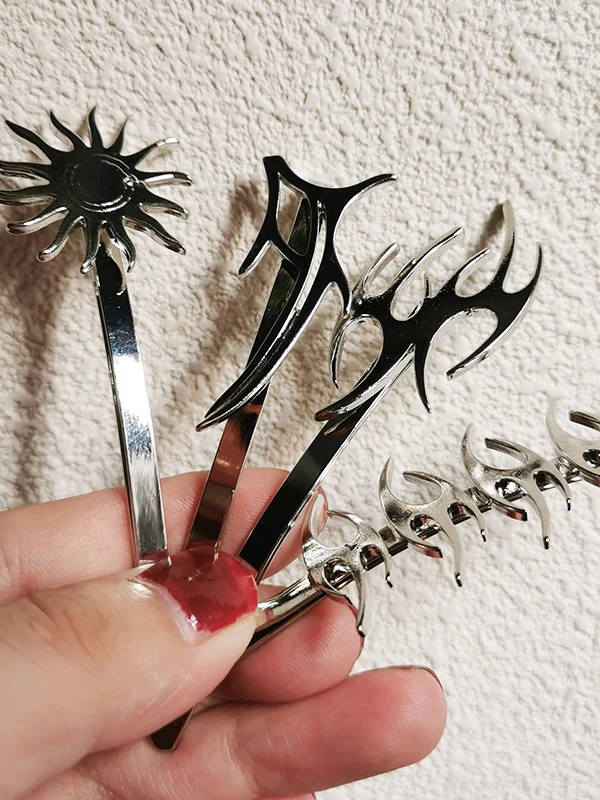 4pcs Punk Tribal Flame Hair Clip - Image 4