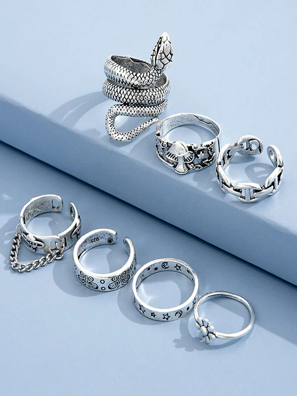 7pcs Engraved Ring Set - Image 3
