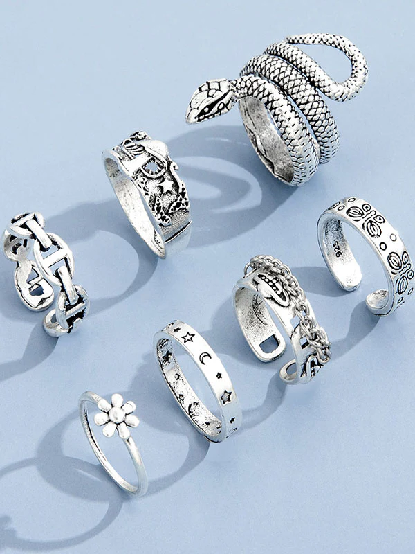 7pcs Engraved Ring Set - Image 5
