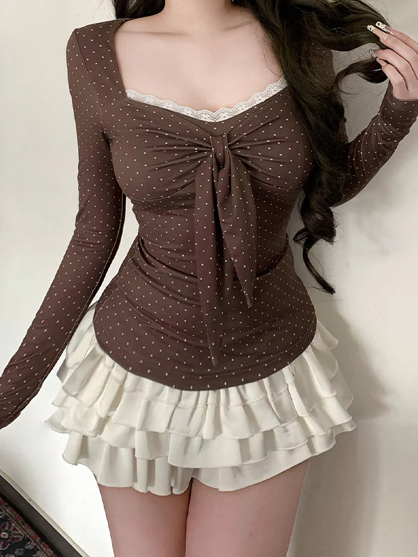 Adorable Polka Dot Vintage Long Sleeve - Image 3