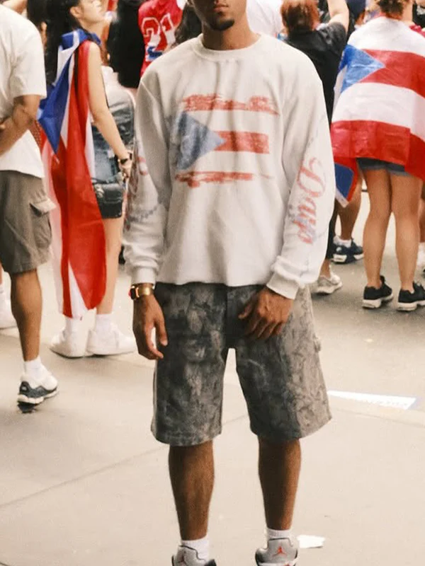 American Flag Retro Sweatshirt Oversized Long Sleeve - Image 2