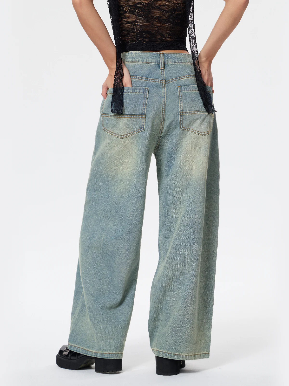 Retro Low-Rise Washed Boyfriend Jeans - Image 16