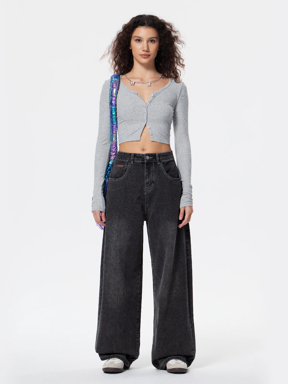 Retro Low-Rise Washed Boyfriend Jeans - Image 4