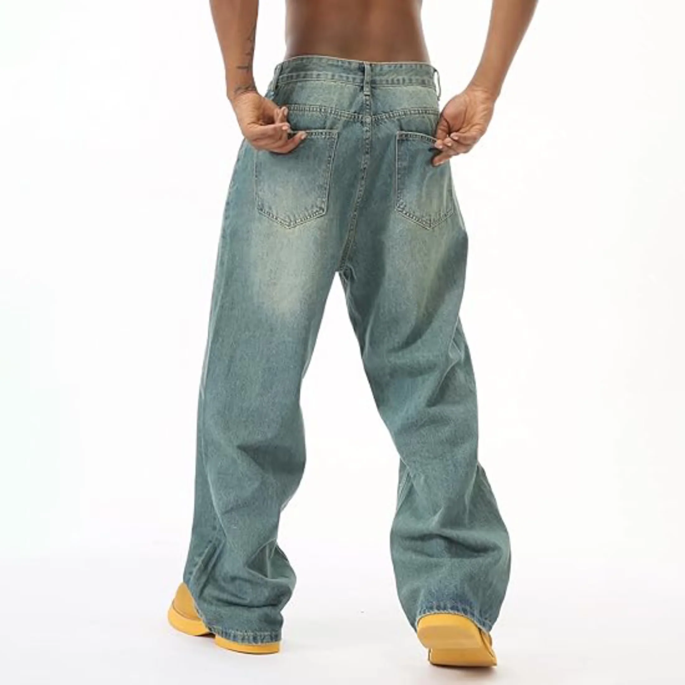 American retro gradient loose wide-leg jeans - Image 11