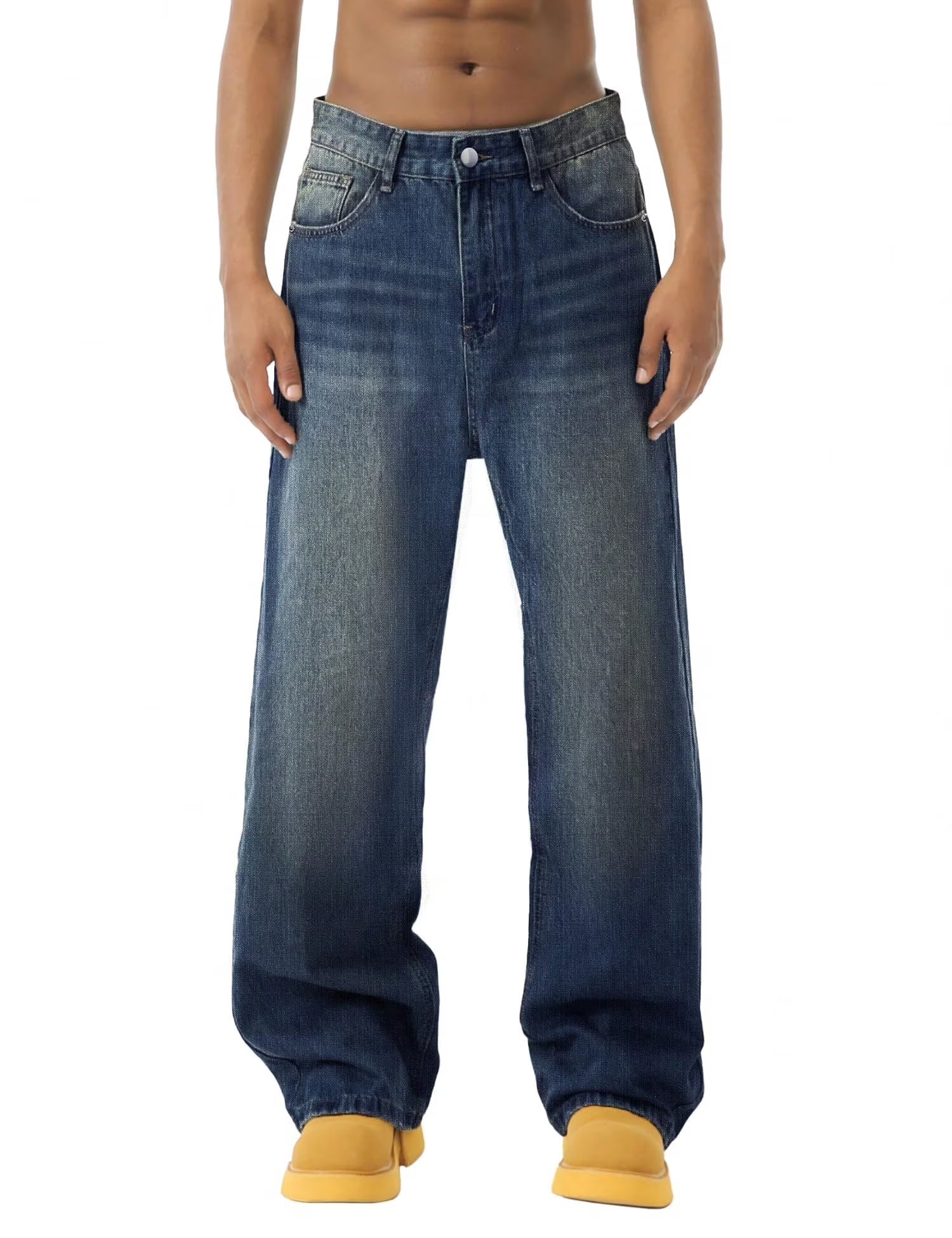 American retro gradient loose wide-leg jeans - Image 5
