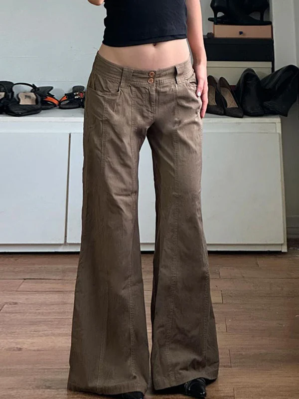 American Retro Low Waist Split Flare Jeans - Image 3