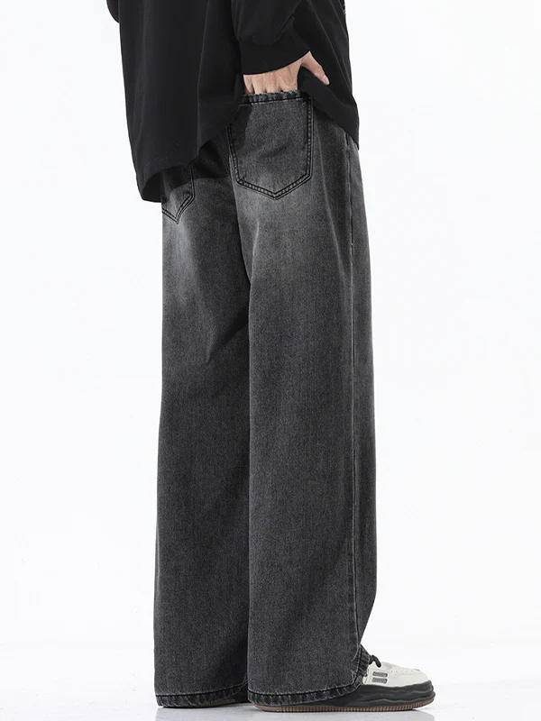 American Trendy Semi-Elastic Waist Loose Jeans - Image 8