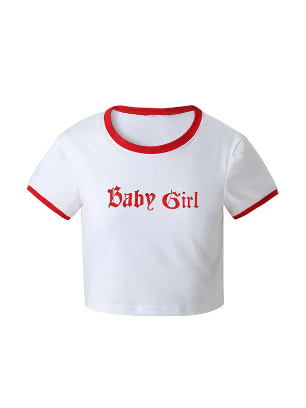 Baby Girl Short Sleeve Crop Top - Image 4