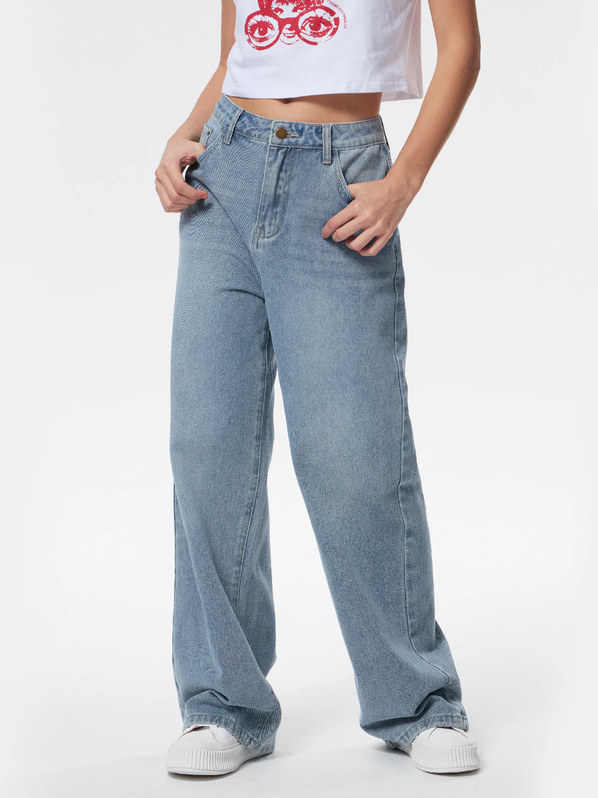 Back Embroidered Baggy Boyfriend Jeans - Image 3