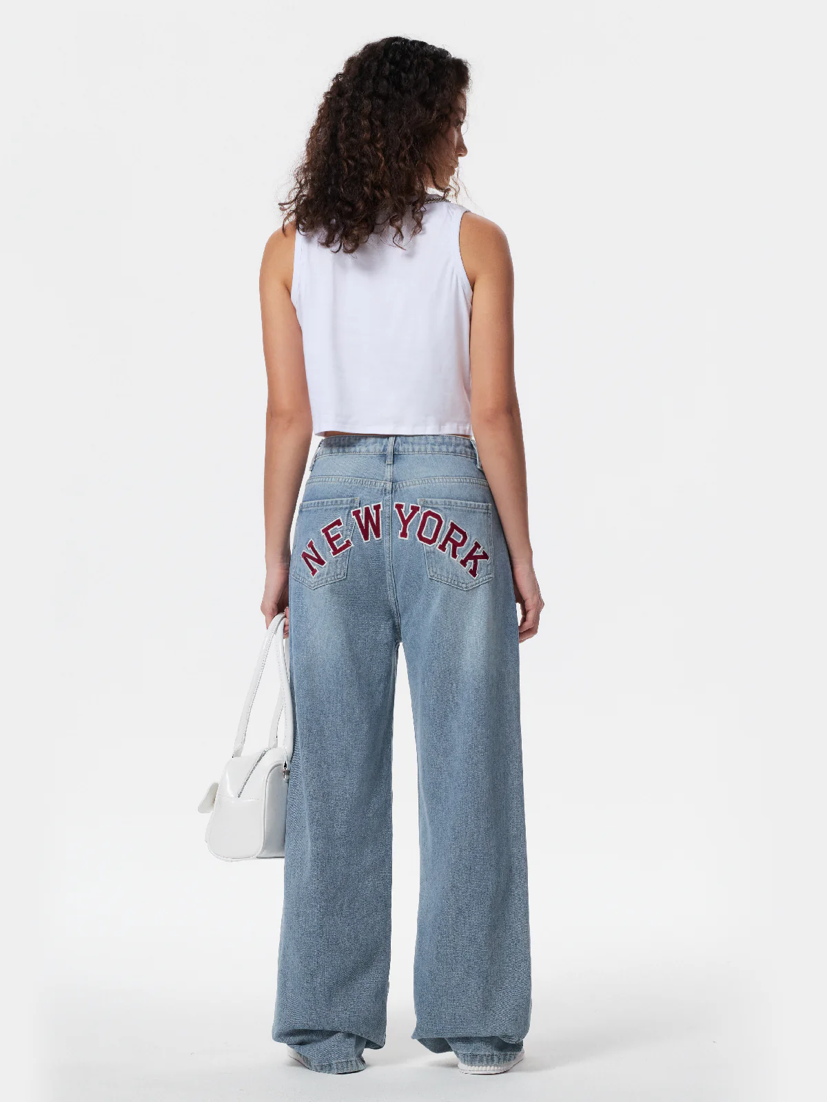 Back Embroidered Baggy Boyfriend Jeans - Image 4