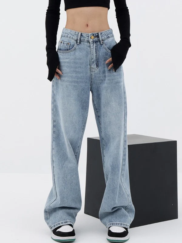 Back Embroidered Baggy Boyfriend Jeans - Image 7