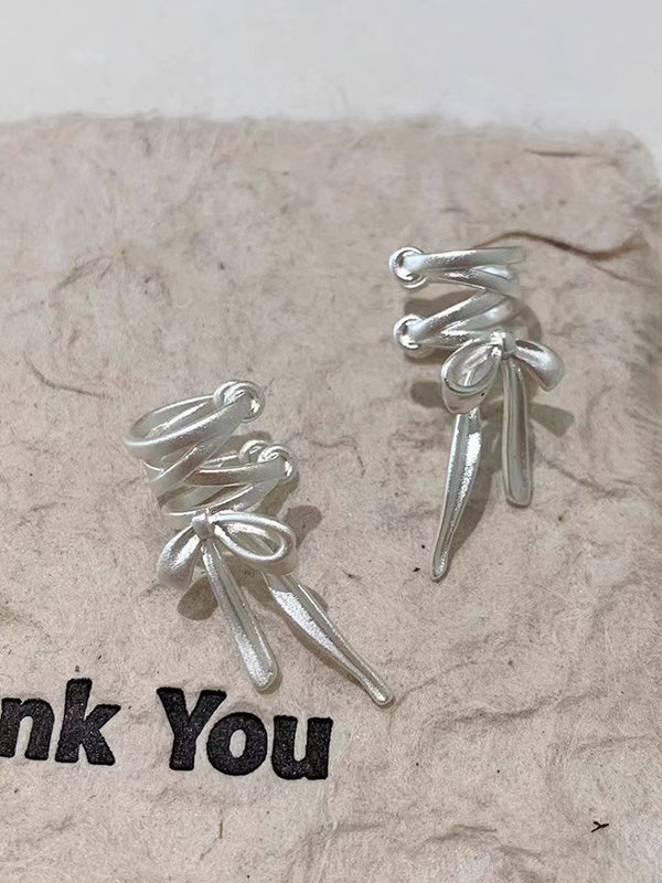 Balletcore Tie Up Bow Cuff Earring - Image 4