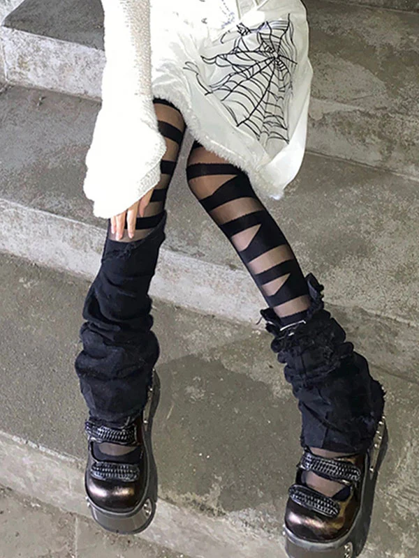Bandage Detail Mesh Tights - Image 6