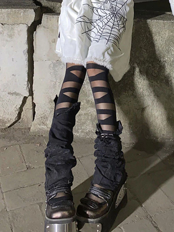 Bandage Detail Mesh Tights - Image 7