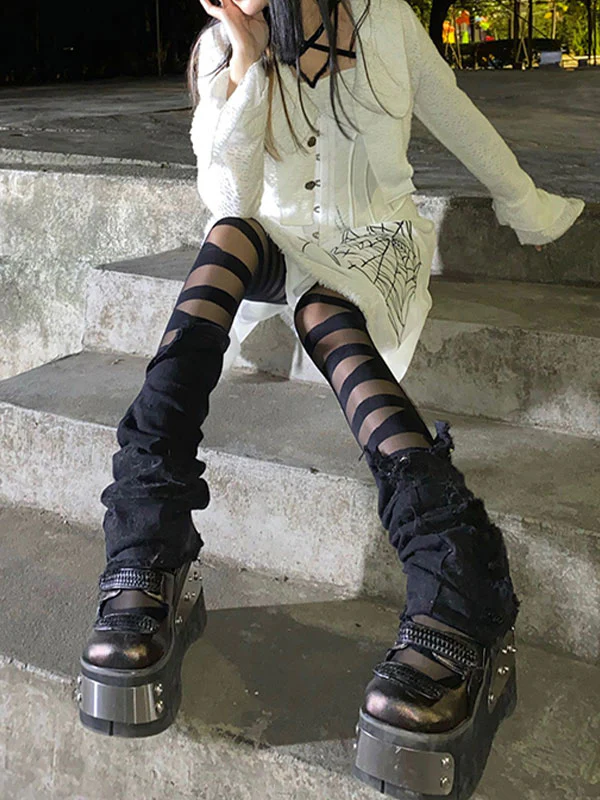 Bandage Detail Mesh Tights - Image 8