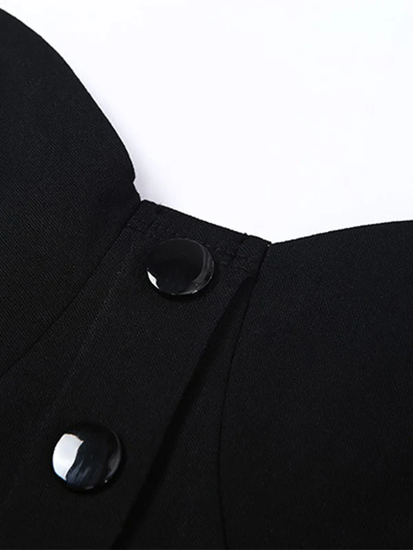 Black Button Down Corset Top - Image 5