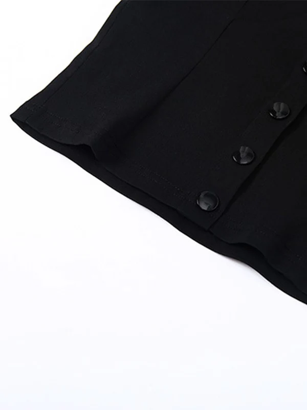 Black Button Down Corset Top - Image 6