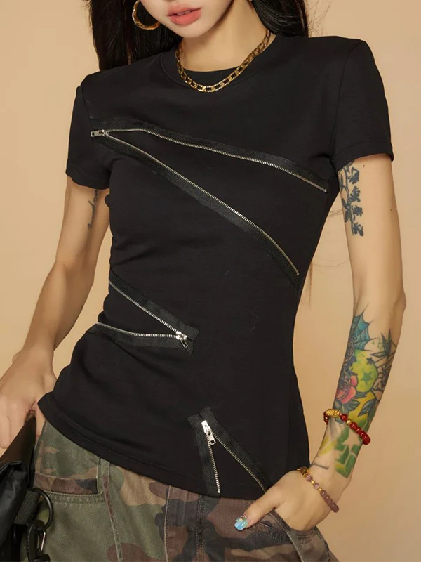 Black Grey Shoulders Short Sleeve - Image 3