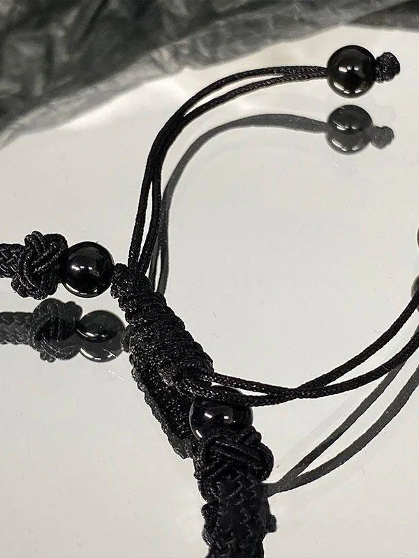 Black Lion Pendant Braided Rope Bracelet - Image 10