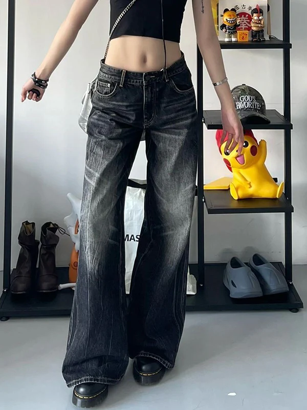 Black Washed Boyfriend Jeans - Image 4