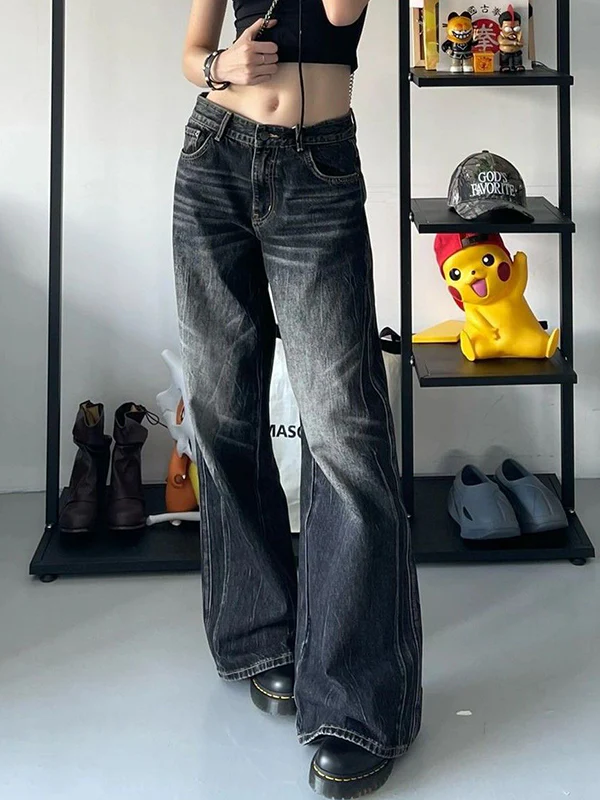 Black Washed Boyfriend Jeans - Image 5