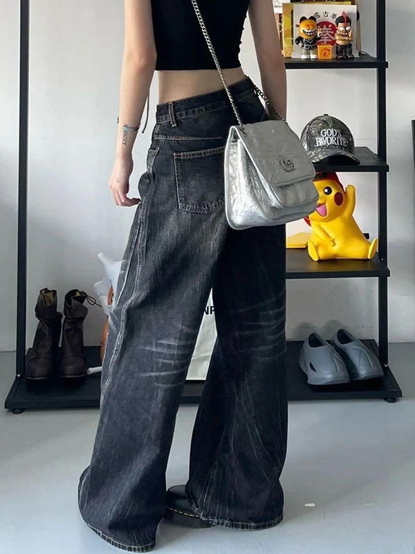 Black Washed Boyfriend Jeans - Image 6