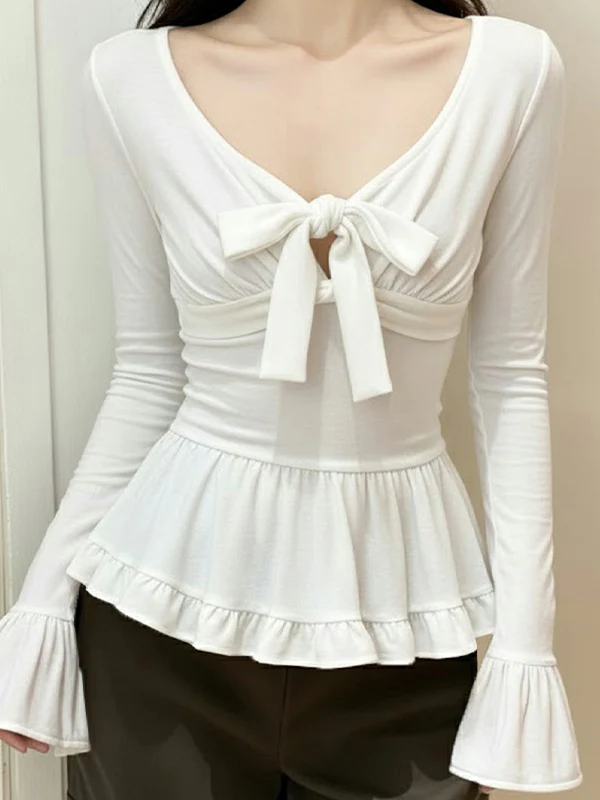 Bow And Ruffle Casual Long Sleeve - Image 2